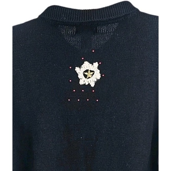 Designer Originals Studio Zip Up Knit Sweater Size 1X Holiday Ugly Sweater - Picture 7 of 8